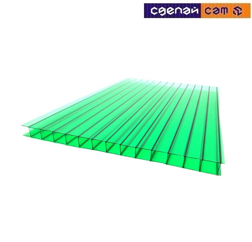 Плита из поликарбоната 2100х6000х4 мм (зелёная)