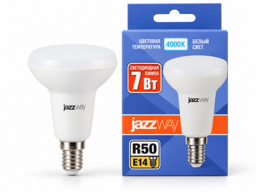 Лампа светодиодная Jazzway PLED-SP R50, 7 Вт, E14, 4000 К