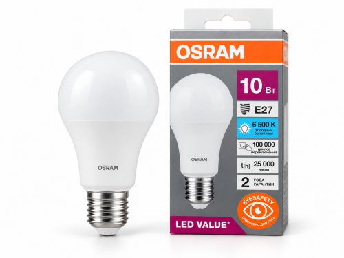 Светодиодная лампа Osram LVCLA75, 10 Вт, E27, 6500 К
