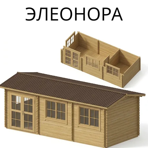 Садовый домик Элеонора 3х6,6 толщина 34 мм (готовая комплектация)