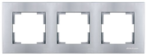 Rita - Рамка 3 поста, горизонтальный монтаж, нержавеющая сталь  2220-800-1382