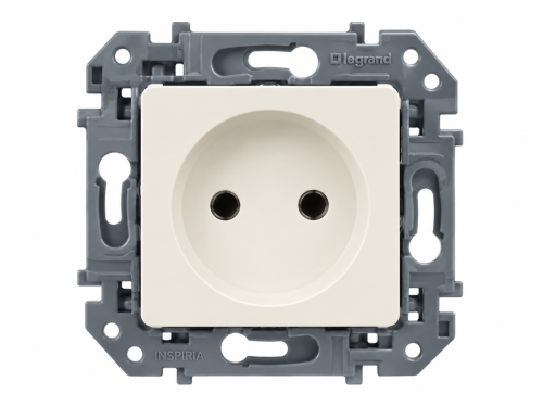Розетка Inspiria 673711, 2P, 10/16 А, слоновая кость