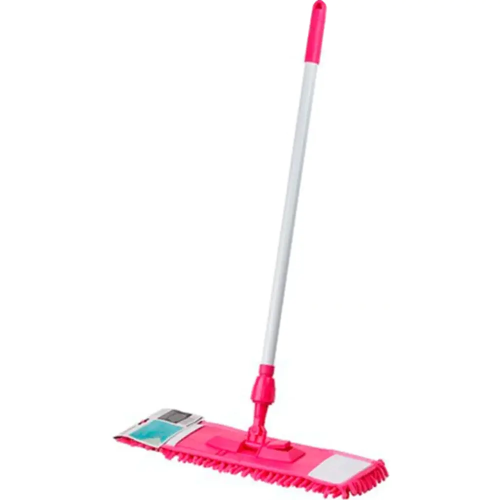 Швабра для пола с насадкой из шенилла, фуксия, PERFECTO LINEA, арт.43-400123