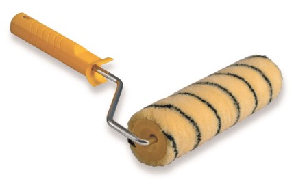 Валик нитяной D48 (желт.с черн.пол.) Bautex, ворс 13мм, ручка d8 Bauwelt