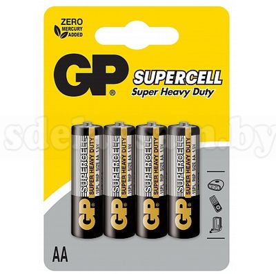 Элемент питания  GP Supercell R6P/15PL-2U4 АА
