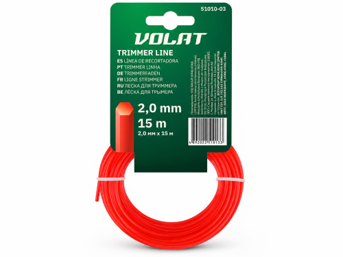 VOLAT леска для триммера, шестигранная, 2 мм×15 м