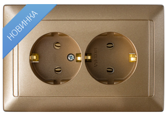 Розетка РС16-313 бронза с заземляющим контактом