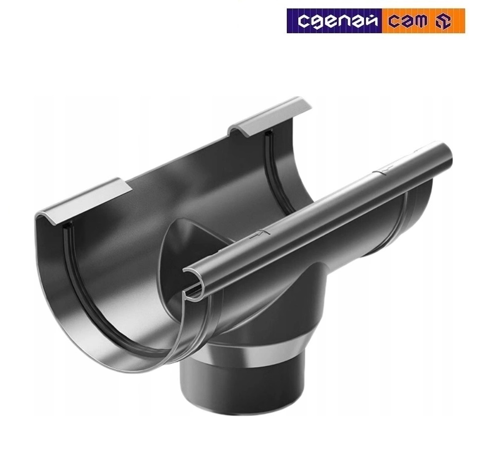 Желоб 120 средний с патрубком 100 (оцинкованный)