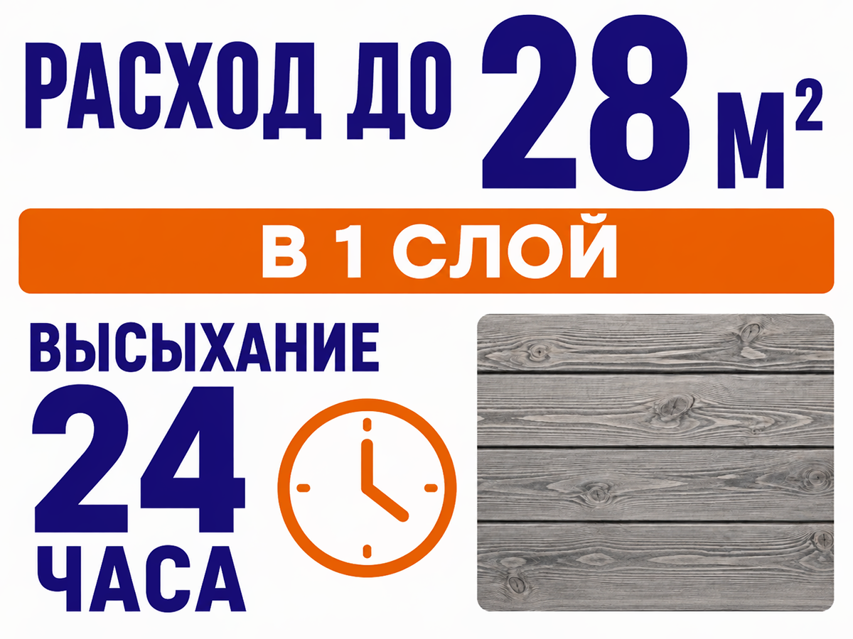 Пропитка декоративная NORDEN WOOD, серый, 2,25 кг фото 5