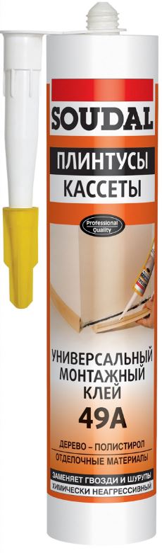 Клей монтажный плинтусы кассеты Soudal 49А 300 мл