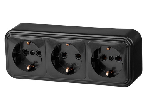 Розетка РА16-265 черный