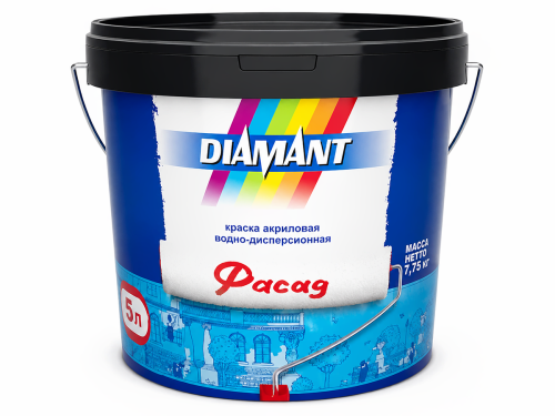 Краска акриловая DIAMANT «Фасад», белая, 5 л (7,75 кг)
