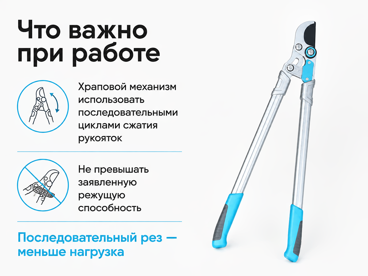 Сучкорез плоскостной CYRUS TS-2263 с храповым механизмом