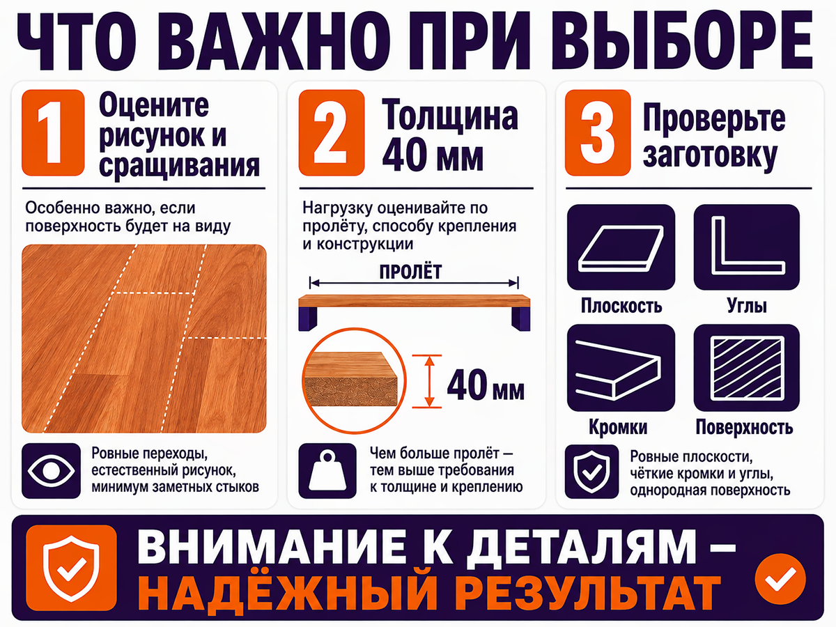 Мебельный щит из дуба сращённый, 1800×200×40 мм, сорт 1/3 фото 5
