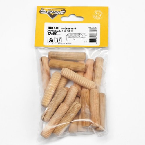 Element шканты мебельные 21510, 12×50 мм, 20 шт.