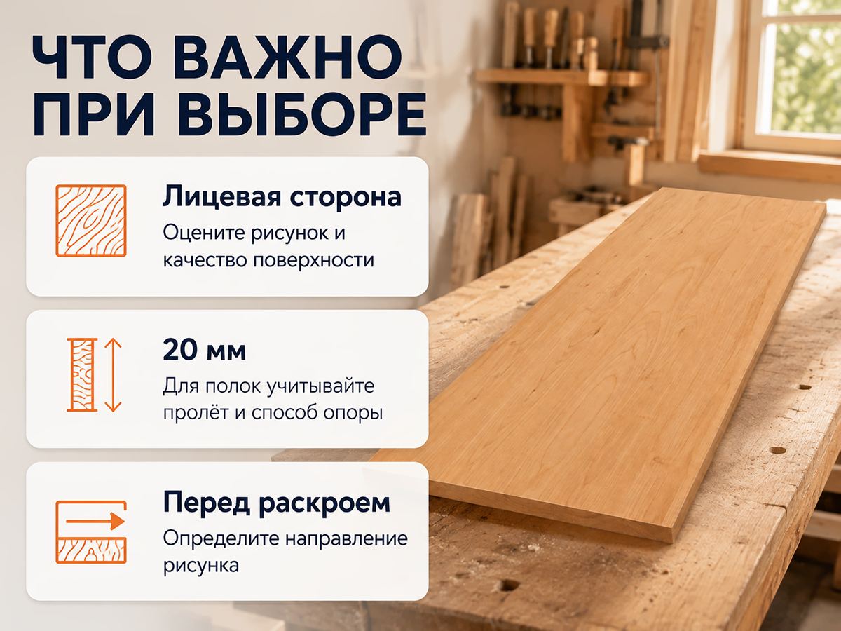 Мебельный щит из ольхи 2050×504×20 мм, сорт 1/2 фото 3