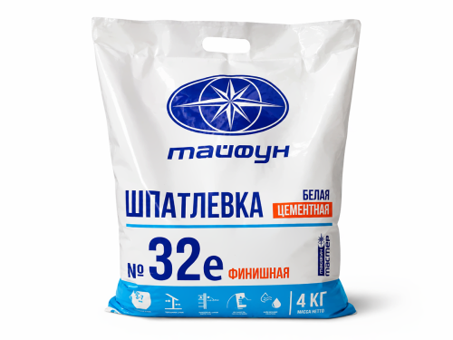 Тайфун Мастер шпатлёвка финишная №32-Е, белая, 5 кг