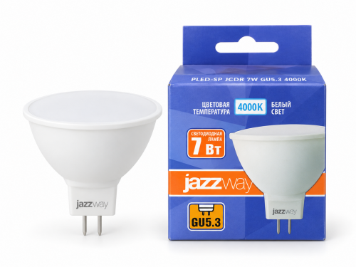 Лампа светодиодная Jazzway PLED-SP JCDR, 7 Вт, GU5.3, 4000 К
