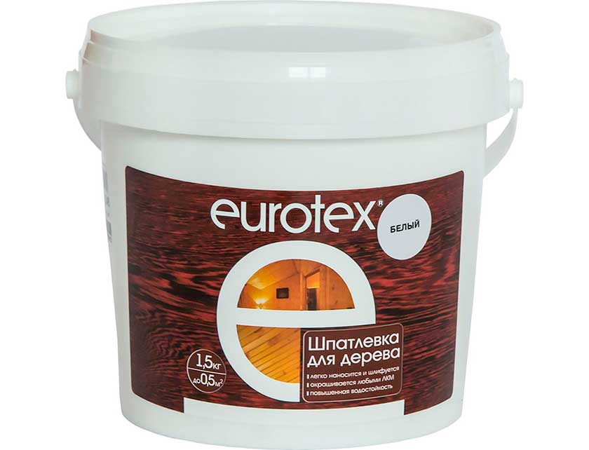 Шпатлевка для дерева "Eurotex", белый(1,5 кг)