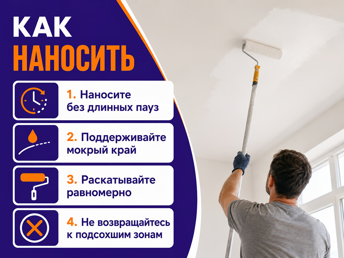 Краска акриловая ERICA для потолка, белая матовая, 1,4 кг фото 5