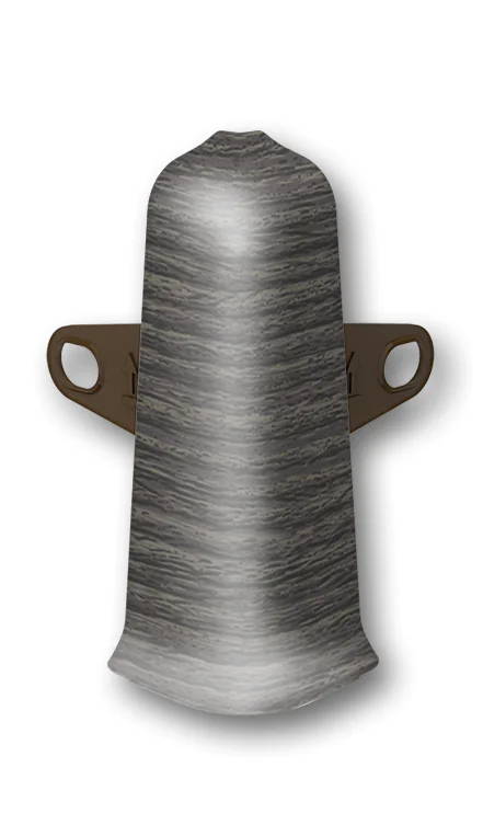 Угол наружный  для плинтуса 70мм "Идеал Деконика", 352 Каштан серый