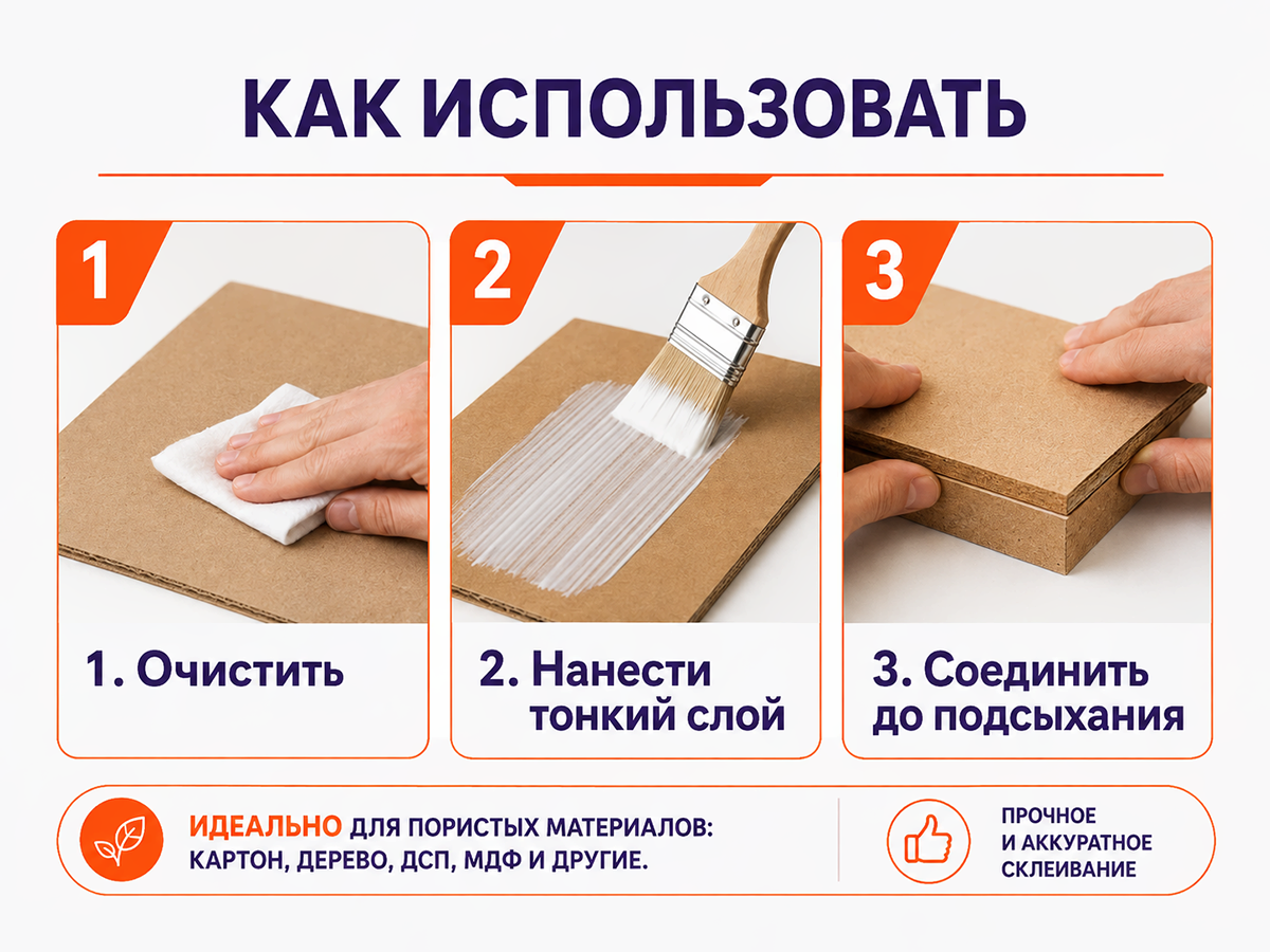 Клей ПВА строительный-пластификатор Decoself, 1 кг фото 4