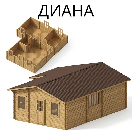 Садовый домик Диана 7,6х6,3 толщина 44 мм (готовая комплектация)