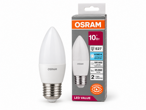 Светодиодная лампа Osram LVCLB75, 10 Вт, E27, 6500 К