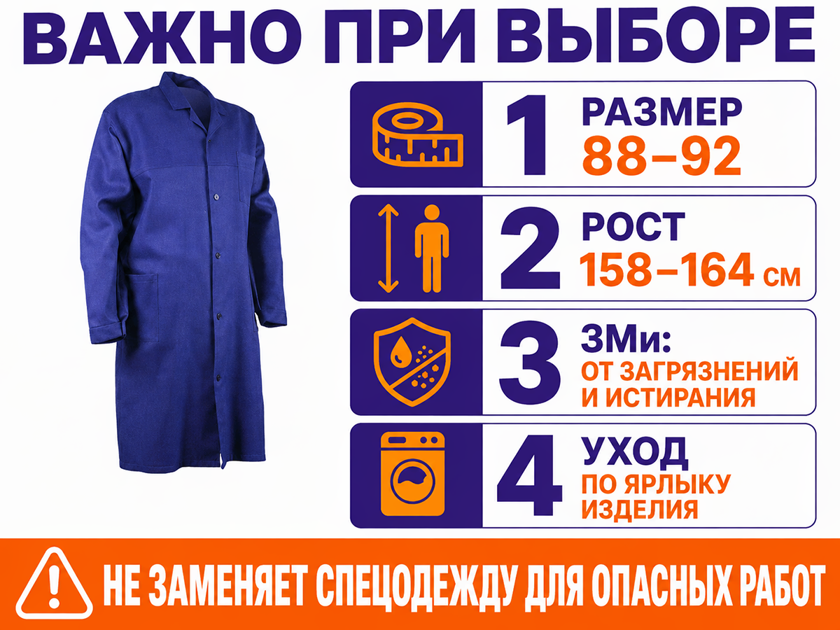 Халат для уроков труда ДИКСОНИЯ 401-12 ЗМи, 88–92/158–164 фото 4
