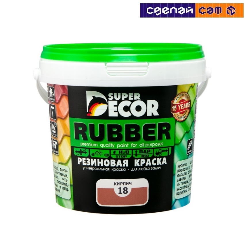 Резиновая краска №17 Небесный 3 кг SUPER DECOR РФ 