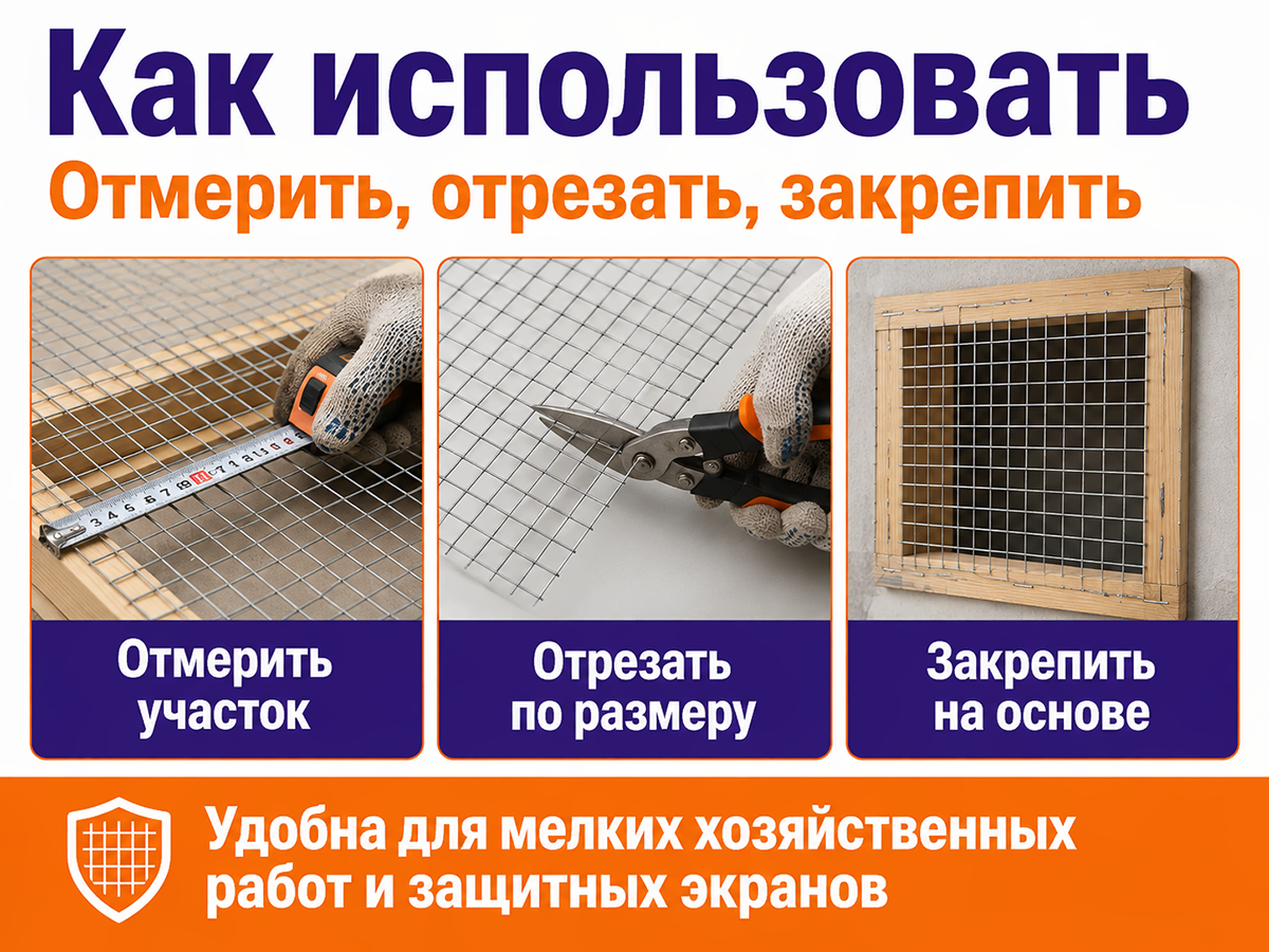 LIHTAR сетка сварная оцинкованная LITAR MINI, ячейка 6×6 мм, проволока 0,6 мм, 1×5 м фото 4