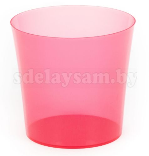 Кашпо №2 для цветов 1,3 литра прозрачно-красное