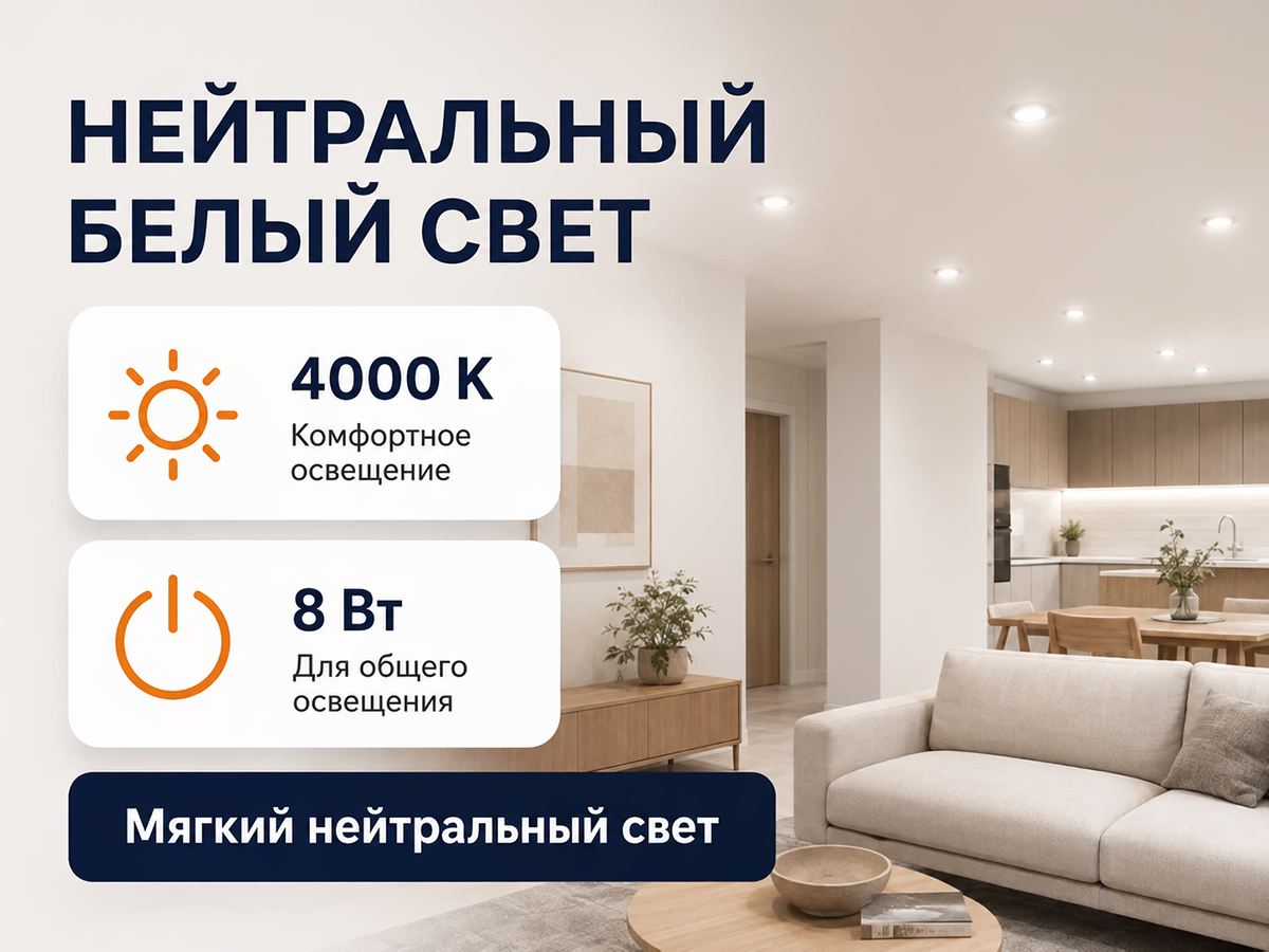 Белсвет лампа светодиодная LED M MR16, 8 Вт, GU10, 4000 K фото 2