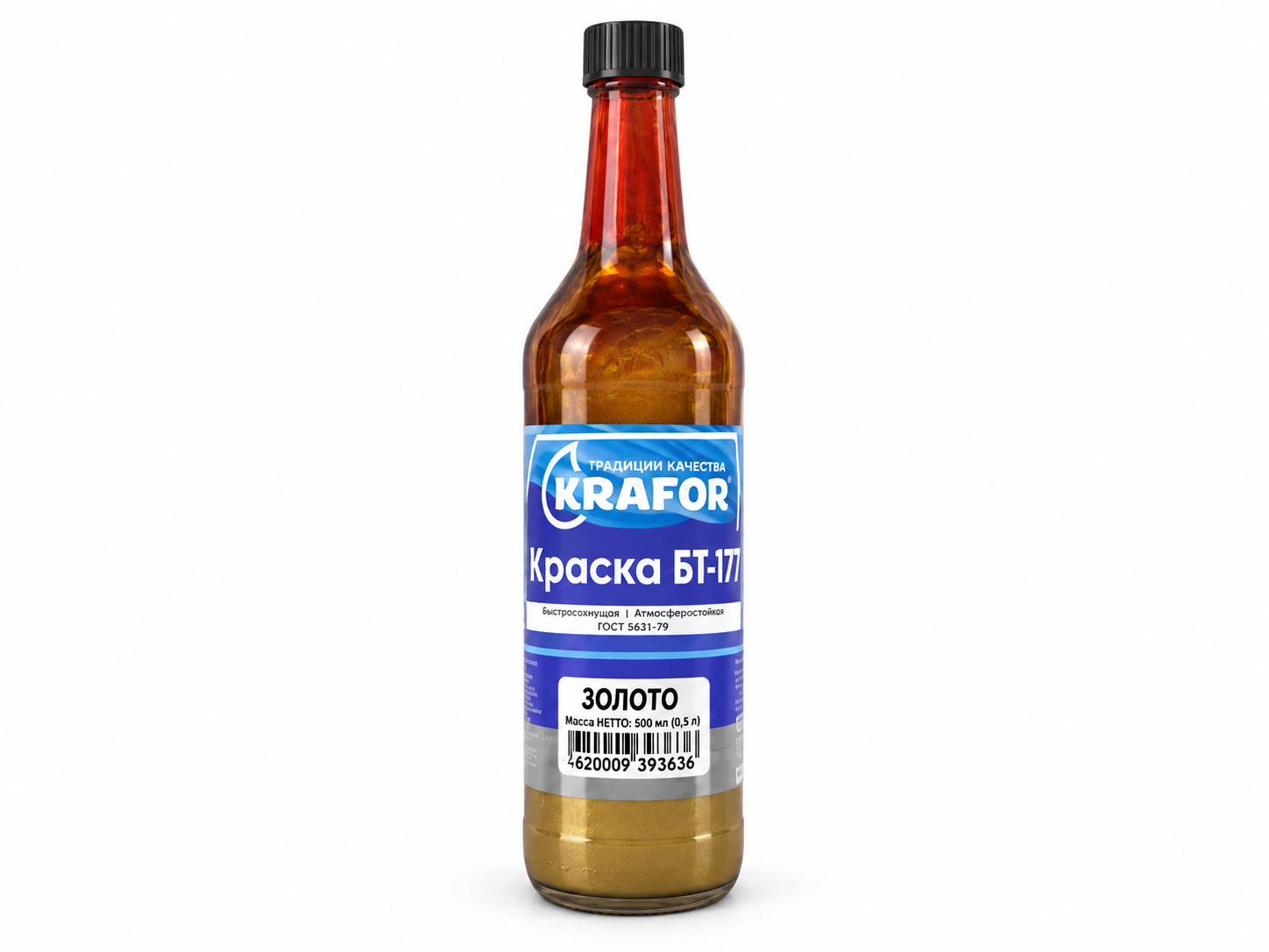 Краска БТ-177 KRAFOR, золото, 0,5 л, 701