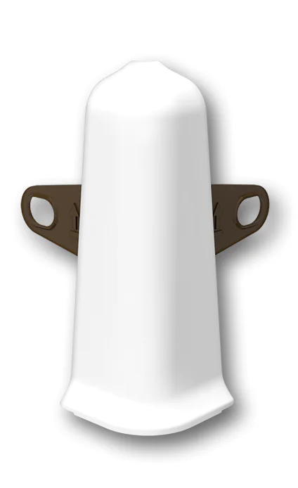 Угол наружный  для плинтуса 70мм "Идеал Деконика", 001 Белый