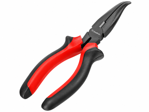 Длинногубцы Black Nickel, 180 мм, изогнутые, двухкомпонентные рукоятки