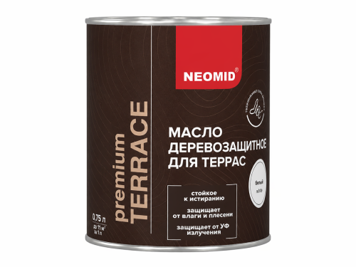 Масло для террас NEOMID Premium Terrace, белый, 0,75 л