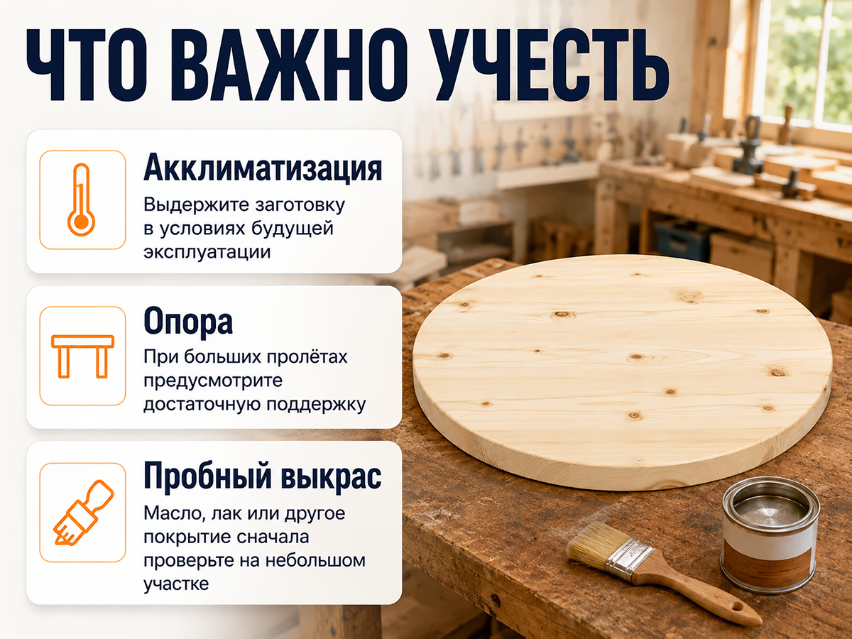 Столешница круглая из хвои Ø1000×28 мм, сорт AB фото 4