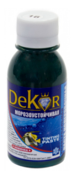 Паста колерная  "DEKOR" изумрудный №16 0,1 кг