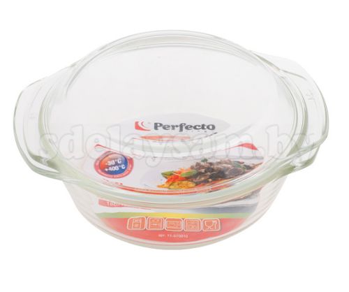 Кастрюля из жаропрочного стекла 0.7 л с крышкой PERFECTO LINEA