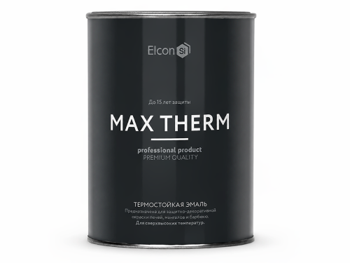 Эмаль термостойкая Elcon Max Therm, чёрная, до 1200 °C, 0,8 кг