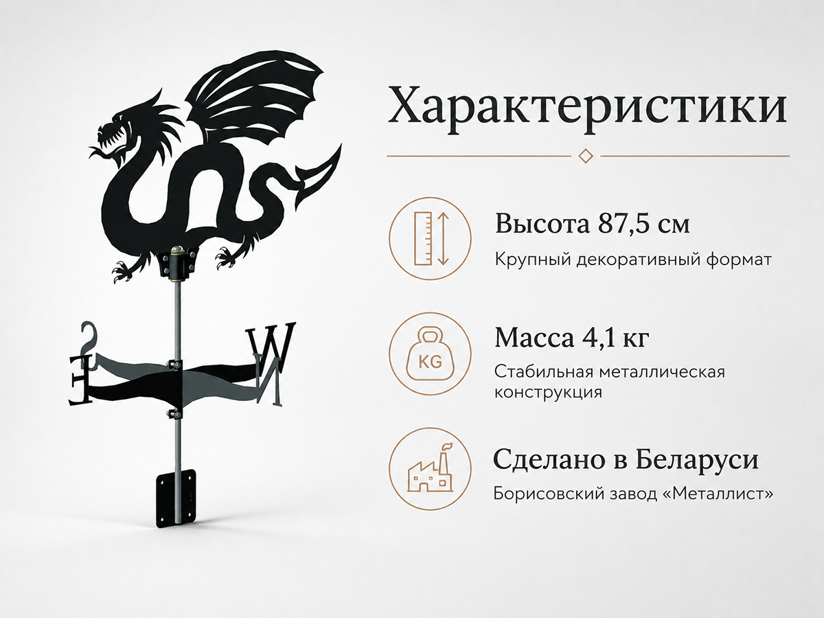 Флюгер Gala «Дракон» FL002-BY фото 3