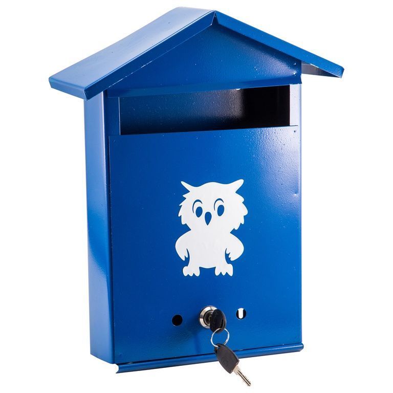 Ящик почтовый Домик с замком 350х280х60 (синий)