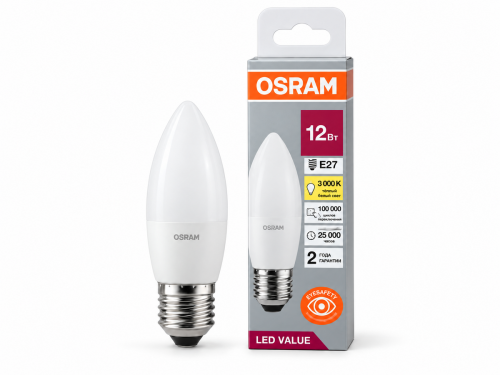 Светодиодная лампа Osram LVCLB100, 12 Вт, E27, 3000 К