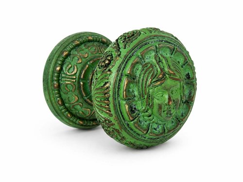 Дверная ручка-кноб MANZZARO ART 300 AG, античная бронза green