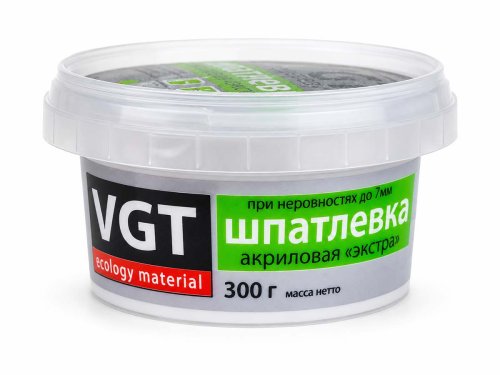 Шпатлёвка VGT Экстра по дереву, белая, 0,3 кг