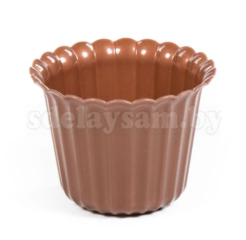 Горшок цветочный "Виола"  h=93 мм - 0,5 л коричневый-перламутр