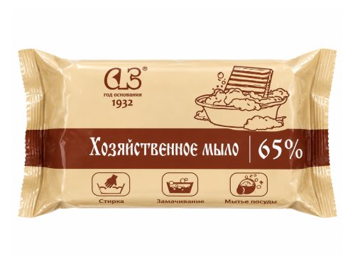 Мыло хозяйственное твёрдое Гомельского жирового комбината, 65%, флоу-пак
