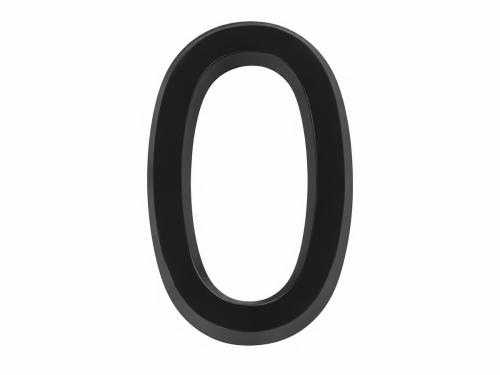 FUARO цифра «0» самоклеящаяся, ABS-пластик, 50×37 мм, чёрная