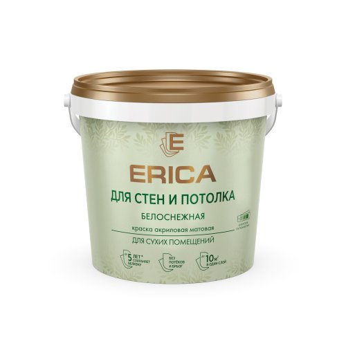 Краска акриловая ДЛЯ СТЕН И ПОТОЛКА Erica 1,4 кг
